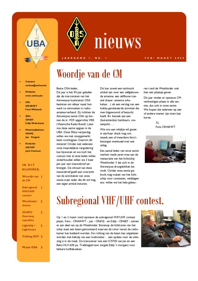 Cover OSA Nieuws 2025 · nr. 1